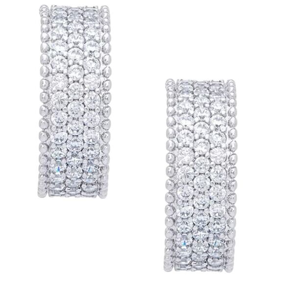 Elegant Silver Hoop Earrings - Picture 1 of 4